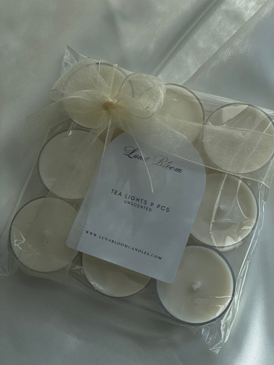 Unscented Tea Lights – 9 pieces
